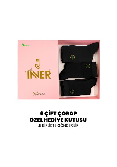 Just Inner Kadın 6 Lı Bambu Çorap Yazlık Hafif Ve Rahat 21100 Siyah
