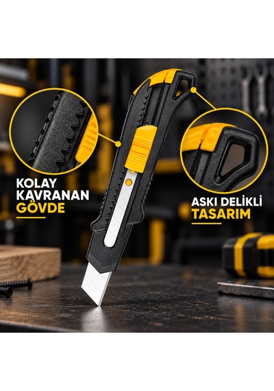 Sgs Plastik Gövdeli Maket Bıçağı 5 Adetli Ekonomik Paket