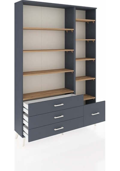 Arges Dolap 9 Raflı 4 Çekmeceli 132x30x195 Antrasit-çam/antrasit Atlas Çam/antrasıt Arges Dolap 9 Raflı 4 Çekmeceli 132x30x195 Antrasit-çam/antrasit Atlas Çam/antrasıt