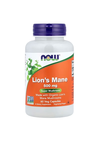 Now Lion's Mane 500 Mg 60 Veg Capsules Aslan Yelesi Kapsül Kahve