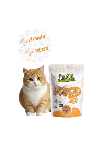 Kısırlaştırılmış Kedi Maması Tavuk Eti Parçalı Pouch 100 Gr