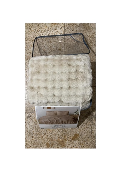 Ak Home Textile Diamond Kürk Comforter Set, Çift Kişilik Yorgan Seti 220x240 -bubble Krem Bej