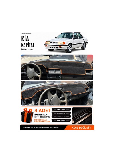 Kia Kapital 1994-1996 Uyumlu Torpido Örtüsü, Torpido Kılıfı - Siyah Kahverengi