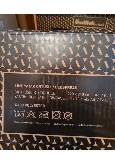 Özdilek Modern Line Çift Kişilik Battaniye Seti 220x240 -piramit Gri