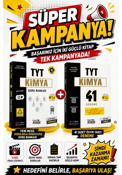Üçgen Akademi Süper Kampanya Tyt Kimya Soru Bankası + 41 Deneme