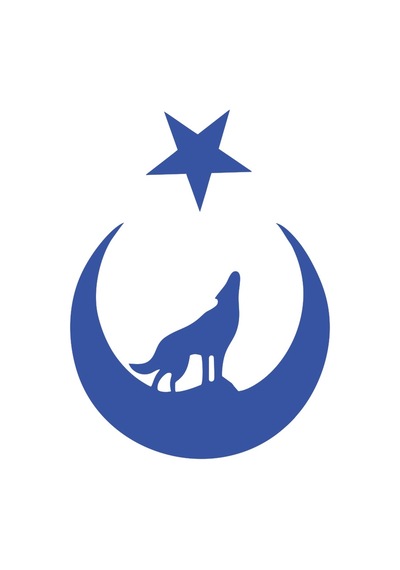 Bozkurt Türk Bağyrağı Sticker 17x17 Cm Mavi