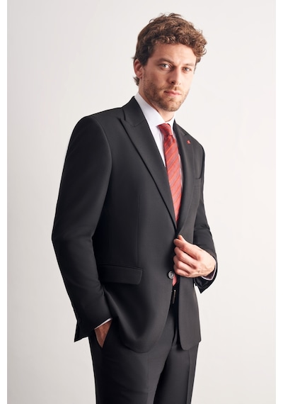 İmza Siyah Kırlangıç Yaka Tam Astar 6 Drop Slim Fit Esnek Takım Elbise 1001265163