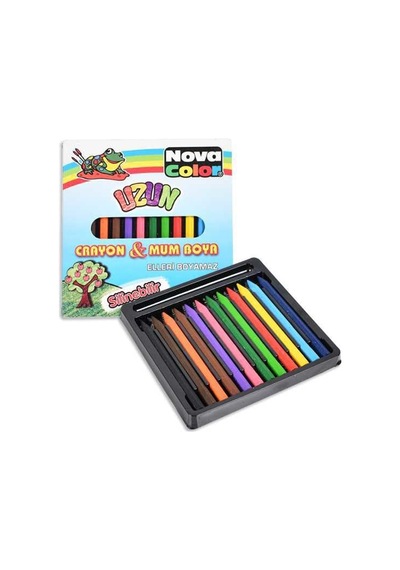 Nc-2112 12 Li Uzun Mum Boya Çok Renkli