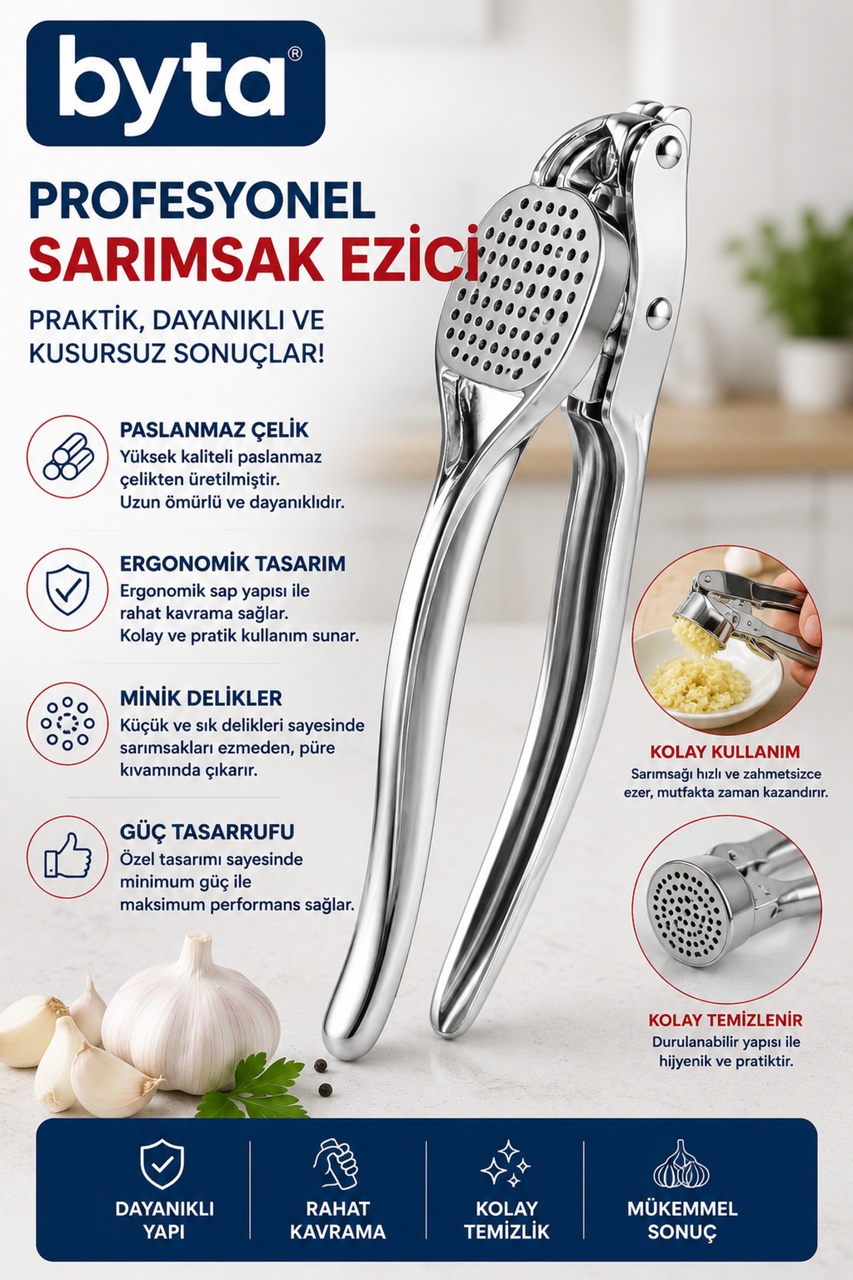 Profesyonel Paslanmaz Çelik Sarımsak Ezici Sarımsak Presi Ergonomik Mutfak Aparatı Diğer