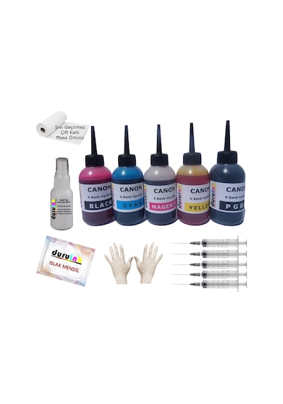 Canon Pgı 525 Clı 526 Uyumlu 5X100 ML Mürekkep Seti Duruink