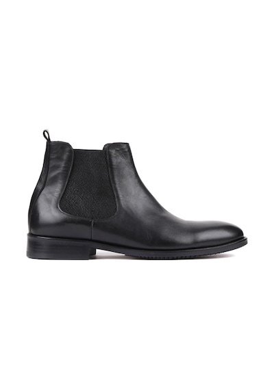 Shoetyle - Siyah Deri Erkek Chelsea Bot 250-201-903 Siyah
