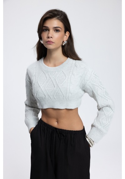 Mai Collection Mai Studios Co. Mohan Gri Crop Kazak Gri