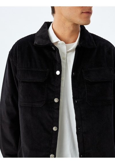 Koton Slim Fit Ceket Fitilli Kadife Gömlek Yaka Kapaklı Cep Detaylı Pamuklu Siyah 5wam20118hw Siyah Koton Slim Fit Ceket Fitilli Kadife Gömlek Yaka Kapaklı Cep Detaylı Pamuklu Siyah 5wam20118hw Siyah