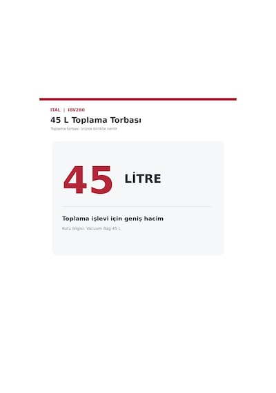 Ital Ibv280 Benzinli Yaprak Üfleme Ve Toplama Makinesi 27,2 Cc 45 L