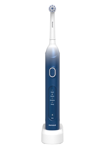 Homend Brushboss 4701h 4 Modlu 21 Gün Kullanım Süreli Akıllı Zamanlayıcılı Şarjlı Diş Fırçası Mavi Şarjlı