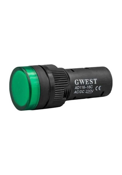 Gwest 22mm Yeşil 220v Sinyal Lambası