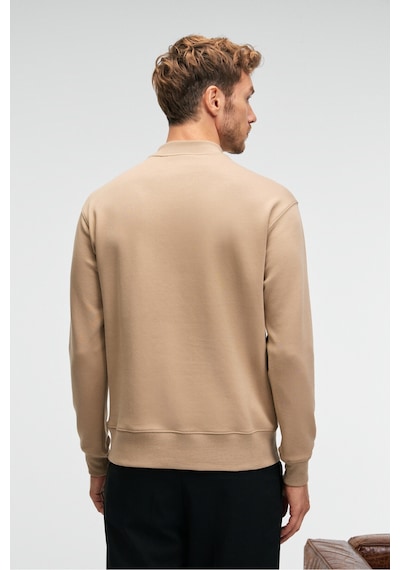 Grımelange QUILLA Erkek Yarım Balıkçı Basic Bej Sweatshirt