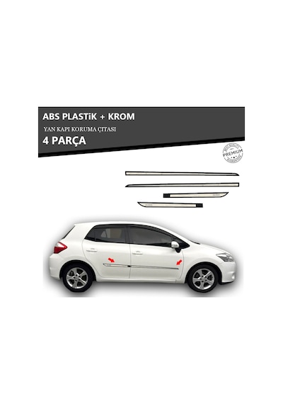Toyota Aurıs 2007 Üzeri Yan Kapı Koruma Çıtası Plastik + Krom Unvrslppkçt00071