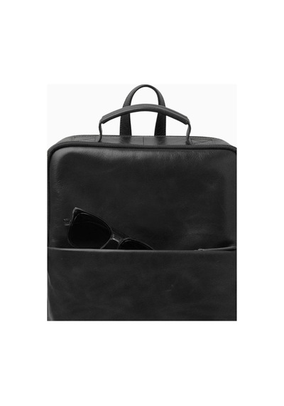 Ryoko Soho Urbanist Slim Full Grain Deri Unisex Sırt Çantası Siyah 2