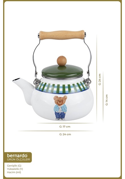 Bernardo Harmony Emaye Kettle 2 Litre Gümüş