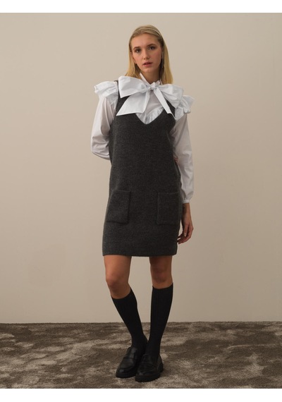 Xint Gri Oversize Elbise 850924 Koyu Gri
