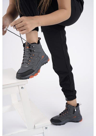 Muggo İzland Unisex Garantili Trekking Outdoor Bağcıklı Yandan Fermuarlı Kışlık Bot 001