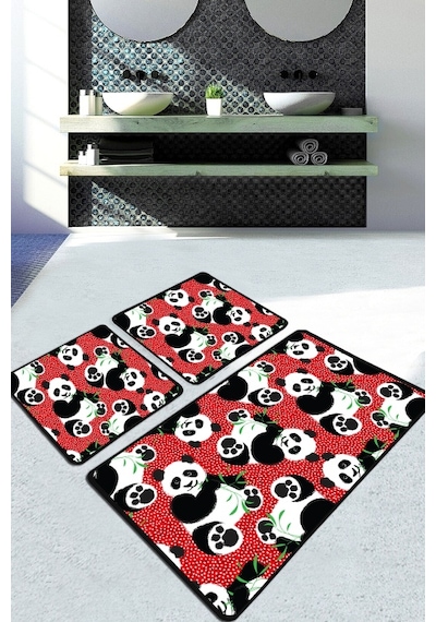 Pandam Esuriit Banyo Halısı Djt 3 Lü Set Çok Renkli