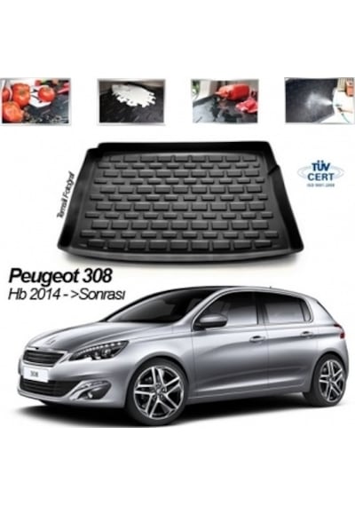 Peugeot 308 Hb Bagaj Havuzu Paspası 2014-