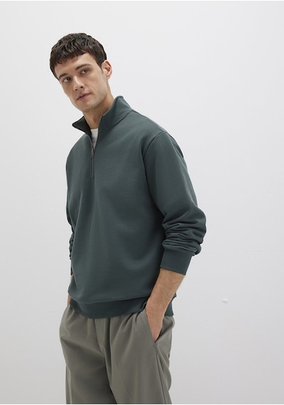 Mavi - Yarı Fermuarlı Yeşil Basic Sweatshirt 0s10419-71598 Yeşil
