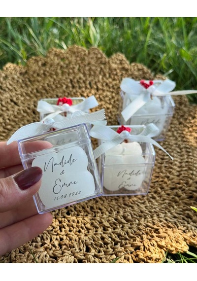 Hediyelik Mum Söz, Nişan, Nikah, Düğün, Kına 10 Adet Füme