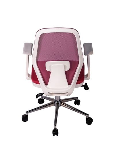 Ofisbazaar Dali Beyaz Fileli Çalışma Koltuğu Ergonomik Şef Ve Toplantı Koltuğu Pembe Pembe