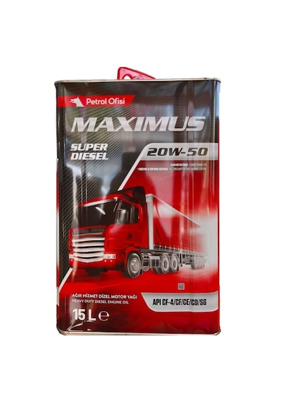 Petrol Ofisi Maximus Süper Diesel 20W-50 Motor Yağı Teneke 15 L