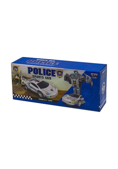 Oyuncak Polis Arabası Transformers Robota Dönüşen Işıklı Sesli
