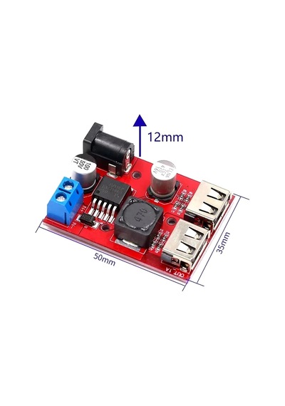 Lm2596s Çift Usb Voltaj Düşürücü Modül 6-40v Giriş-5v 3a Çıkış
