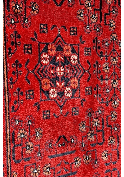 Afgan Halısı Bilicik Etnik Hamyap Otantik Desen Viskon Kırmızı Halı Bc03 Kiremit