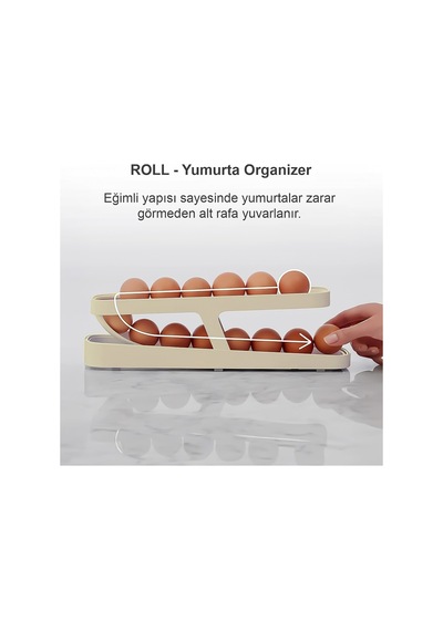 Sunup Sn-24289 İki Katlı Otomatik Kaydırma Sistemli Yumurta Organizeri Açık Sarı