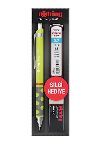Rotring Tikky Versatil Kalem 0.7 Limon Yeşili Plastik Malzeme İle Ergonomik Yazım Deneyimi