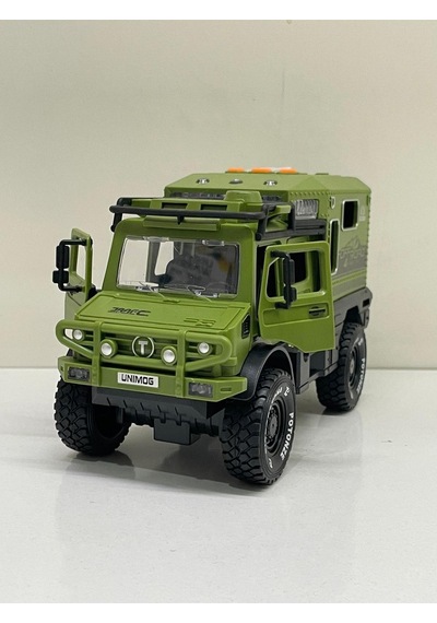Scowetto Sürtmeli Işıklı Müzikli Off Road Karavan Açılabilir Kapılar 18 Cm Müzikli Of Road Karavan - Haki