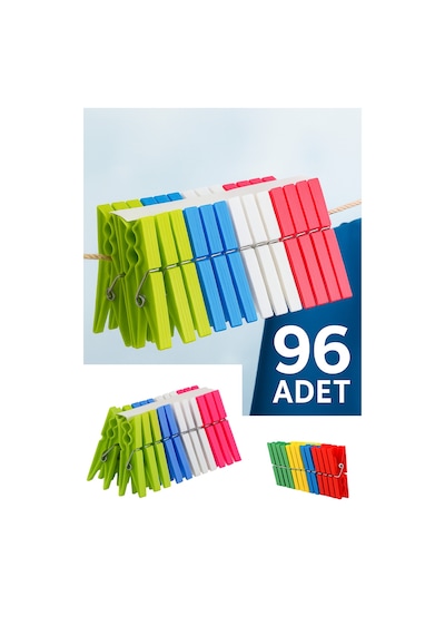 96 Adet Mandal Klasik Çamaşır Mandalı Plastik Güçlü Tutuş, Pratik Kullanım 25 Tr Diğer