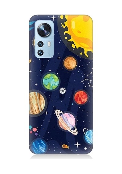 Xiaomi 12 Uyumlu Gezegenler Ve Yıldız Haritası Desenli Silikon Kılıf