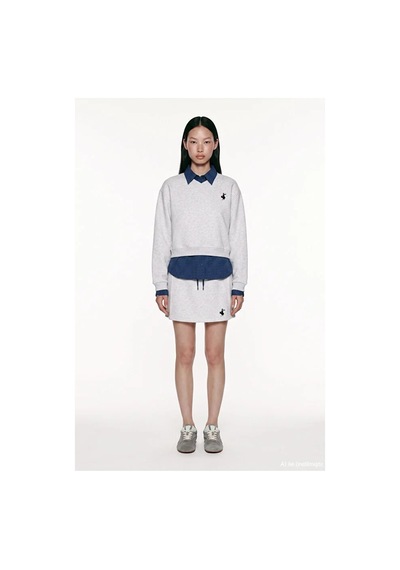 Quzu 27kswt02432 Gömlekli Sweatshirt Gri