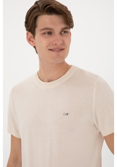 U.S. Polo Assn. Erkek Slim Fit Bisiklet Yaka Taş Tişört 50306456-VR049