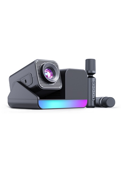 3 Ü 1 Arada Ev Sineması & Karaoke Rgb Projeksiyon 2 Mikrofon + Bluetooth Hoparlör Entegre