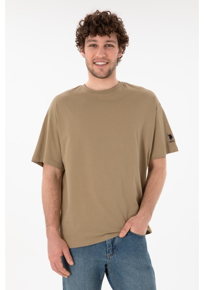 U.S. Polo Assn. Erkek Oversize Fit Bisiklet Yaka Haki Tişört 50305859-VR027