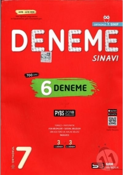 SBM Yayınları 7. Sınıf PYBS 6 Deneme Sınavı