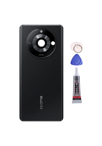 Realme 11 Pro Plus Siyah Arka Kapak Batarya Kapağı Pil Kapağı Yapışkan Ve Sökme Aparatıyla Beraber Full Set Siyah