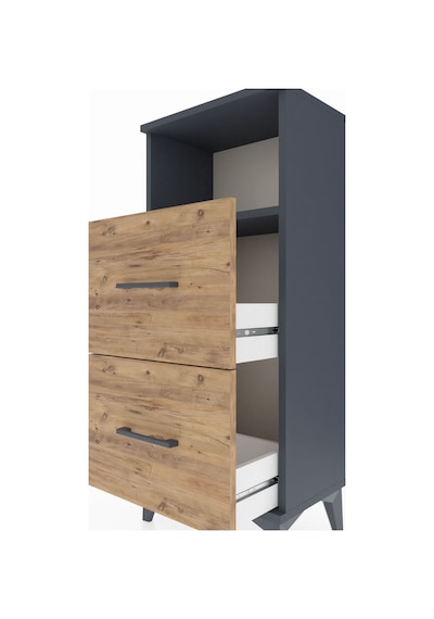 Arges Komodin Tek Raflı 2 Çekmeceli 44x30x106 Antrasit-çam Antrasit