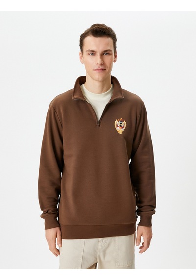 Koton Tazmanya Canavarı Sweatshirt Yarım Fermuarlı Lisanslı Baskılı Şardonlu Kahverengi 4wam70363mk Kahve Koton Tazmanya Canavarı Sweatshirt Yarım Fermuarlı Lisanslı Baskılı Şardonlu Kahverengi 4wam70363mk Kahve