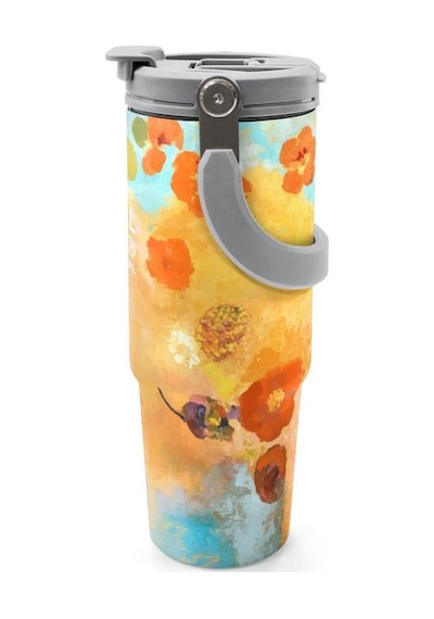 Coral High Çicek Desenli Pipetli Ve Direkt İçim Çelik Termos 900 Ml 38739 Çok Renkli