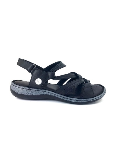 Mammamia D25ys-2530 Kadın Hakiki Deri Comfort Sandalet Siyah Siyah
